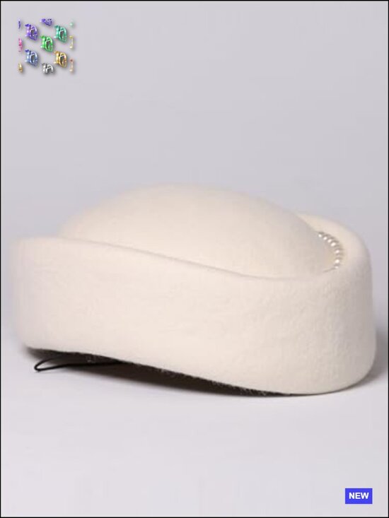 Elegant Wool Felt Fedora Beret Adjustable Drawstring Formal Church Wedding Hat